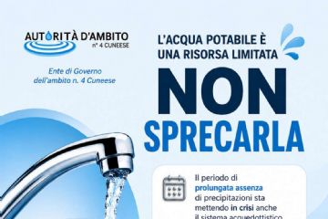 AVVISO ALLA CITTADINANZA - Uso razionale della risorsa idrica disponibile da pubblico acquedotto per la prevenzione di situazioni di criticità nell'er